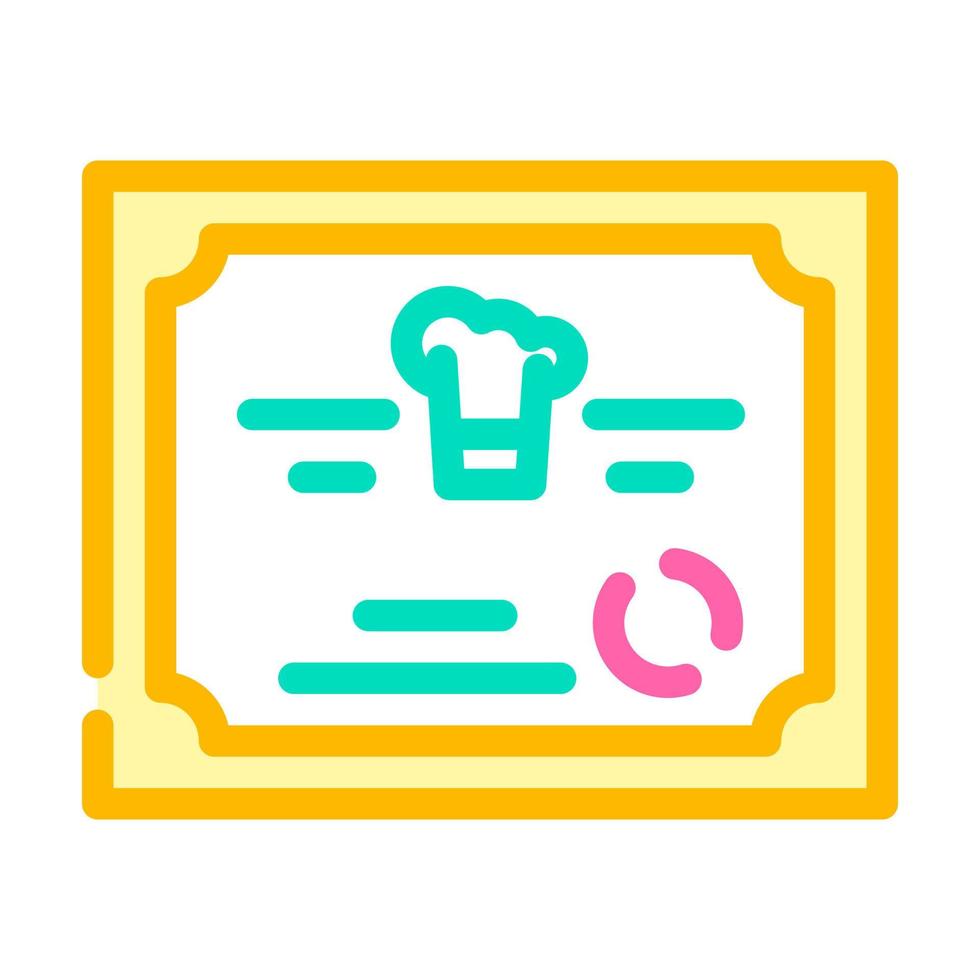 diploma cooking courses color icon vector illustration