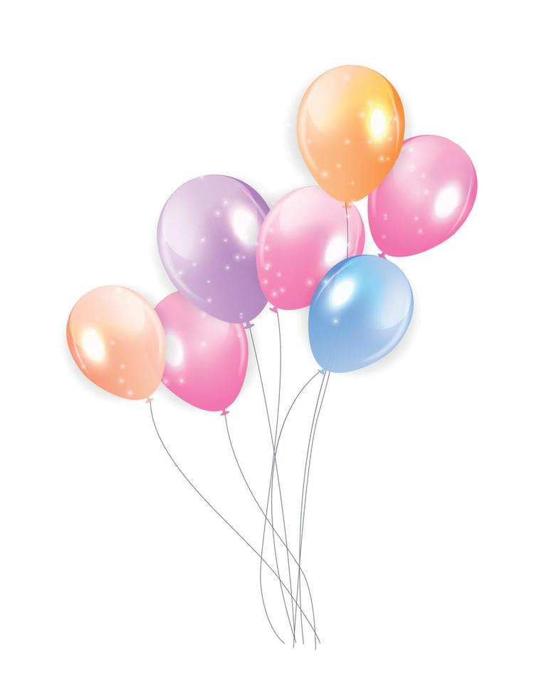 Set of Colored Balloons, Vector Illustration.