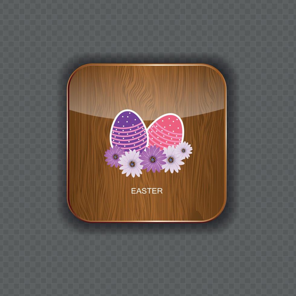 ilustración de vector de iconos de aplicación de madera de pascua