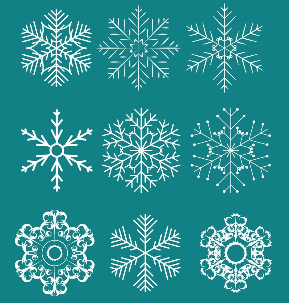 Set of beautiful snowflakes vector illustration