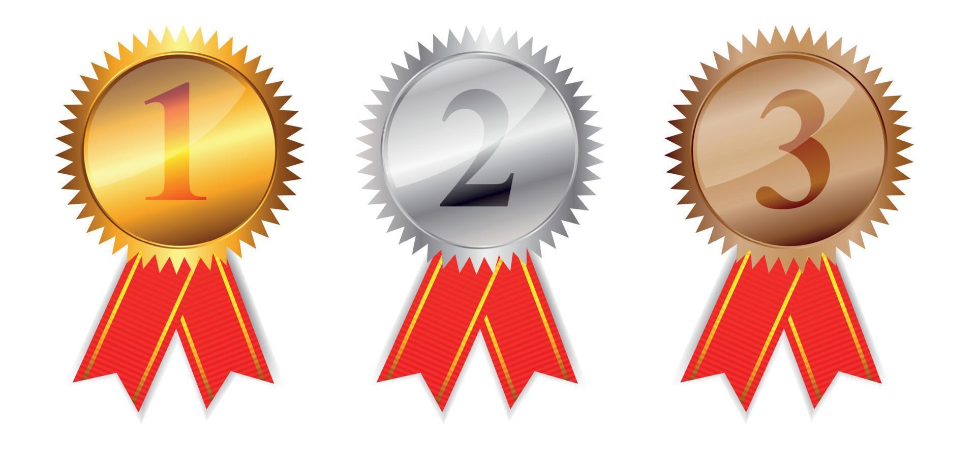 Golden, silver  bronze awards. Vector illustration.