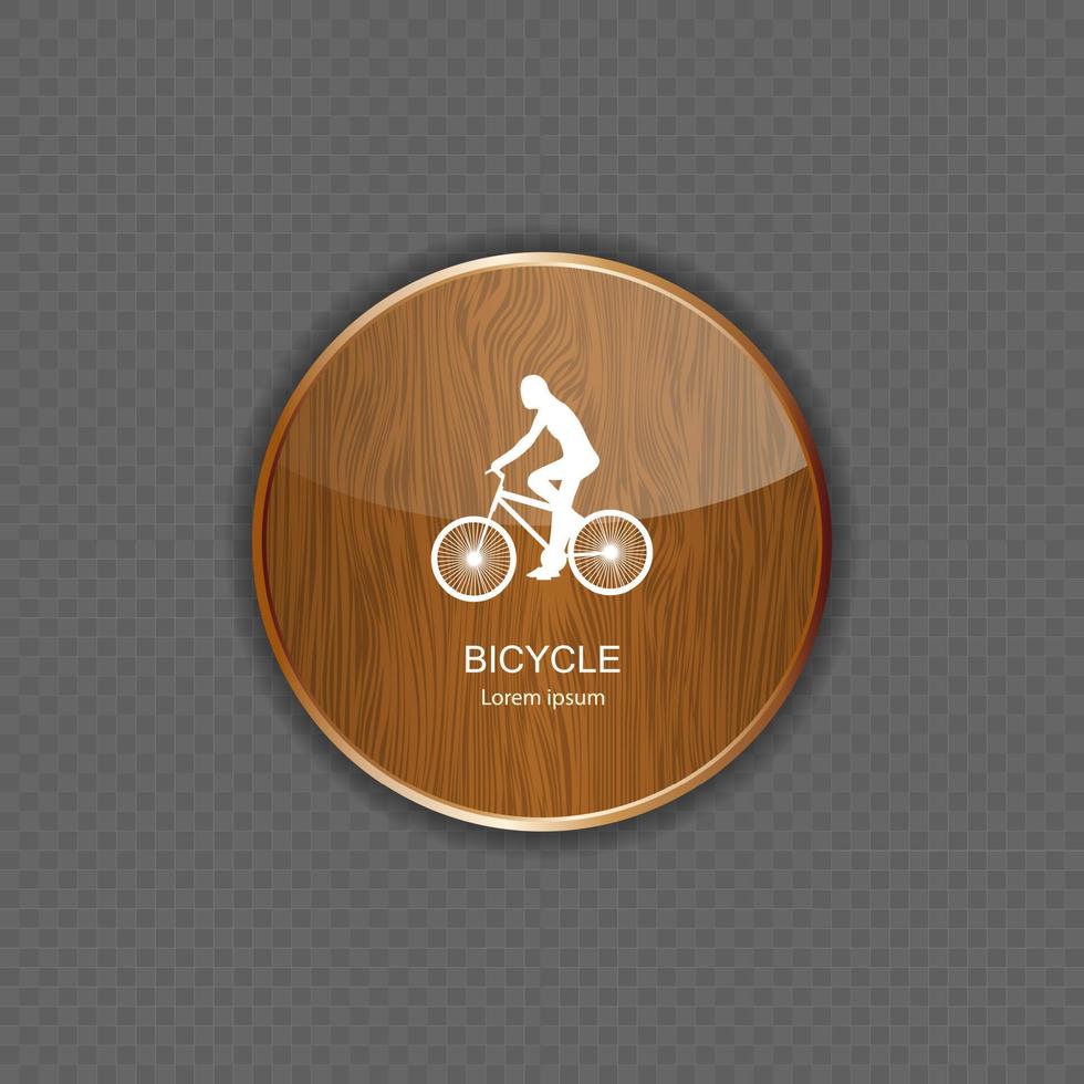 iconos de aplicaciones de madera de bicicleta vector