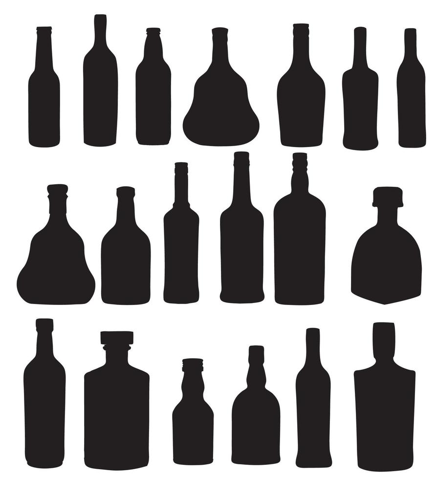 botella de alcohol de silueta de ilustración vectorial vector