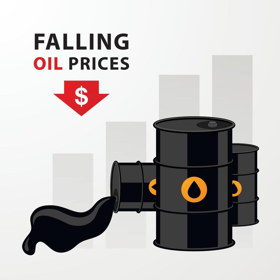 Oil price trend. Flat design. vector