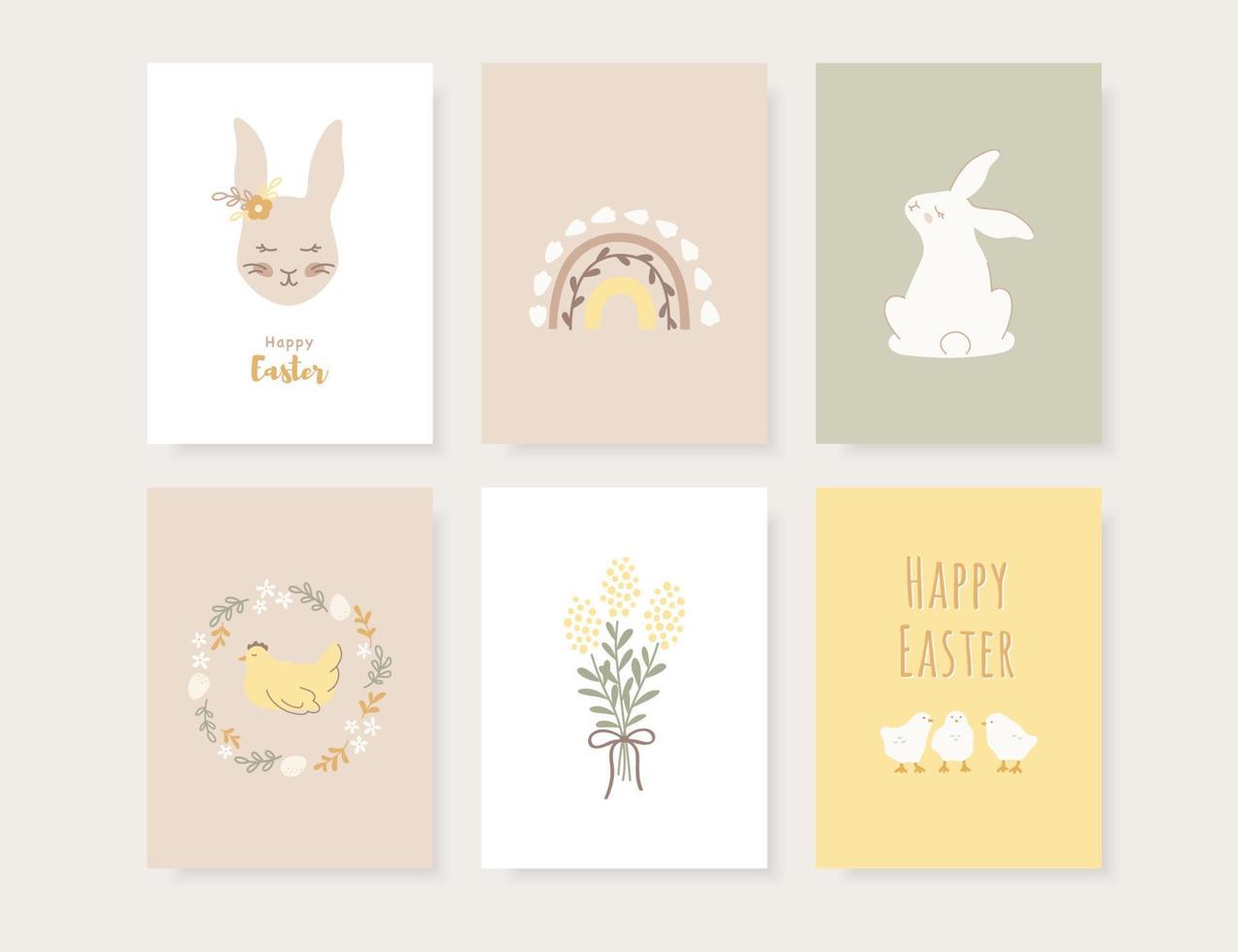 Set of Easter greeting cards, invitation and posters. vector