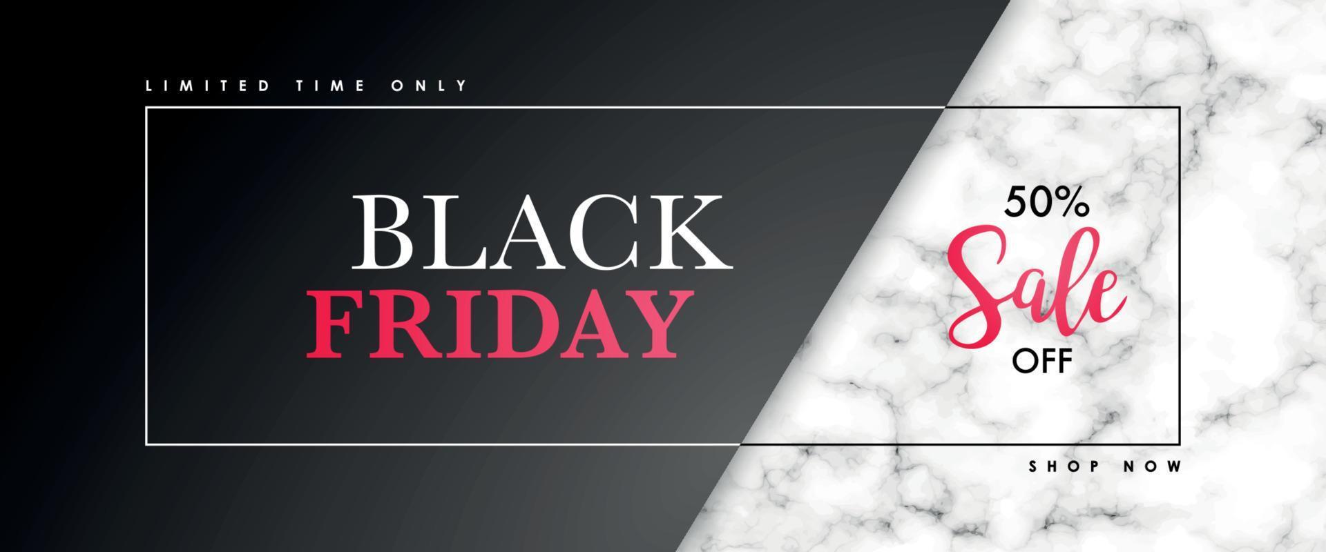Black friday Sale banner with marble texture and text. vector