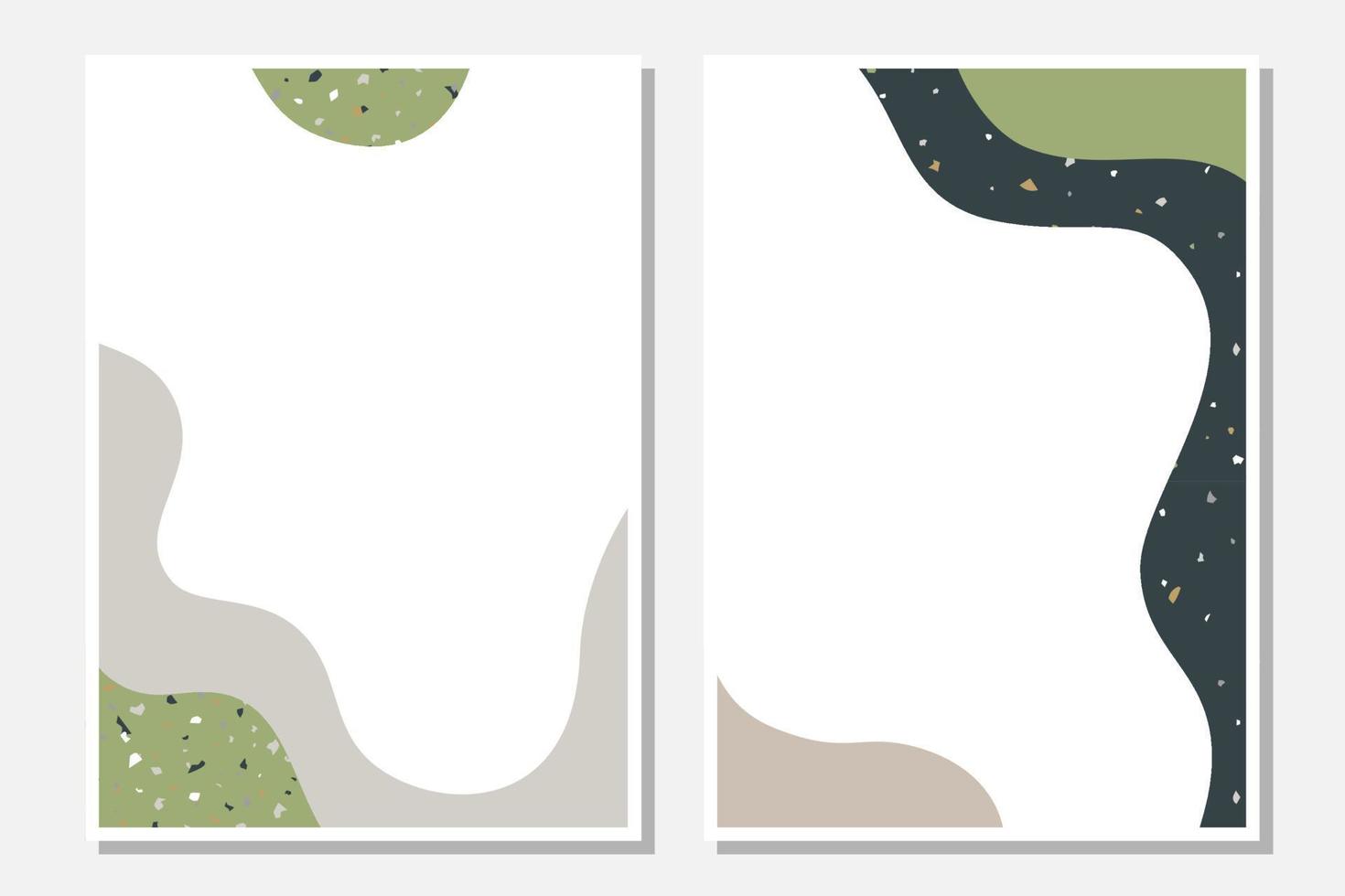 Modern templates with abstract shapes and terrazzo texture. vector