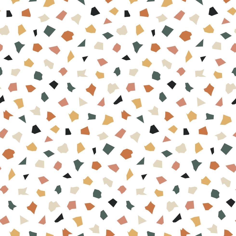 Terrazzo seamless pattern. Print in Classic italian type of floor style .  Vector abstract background with chaotic multicolor stains.