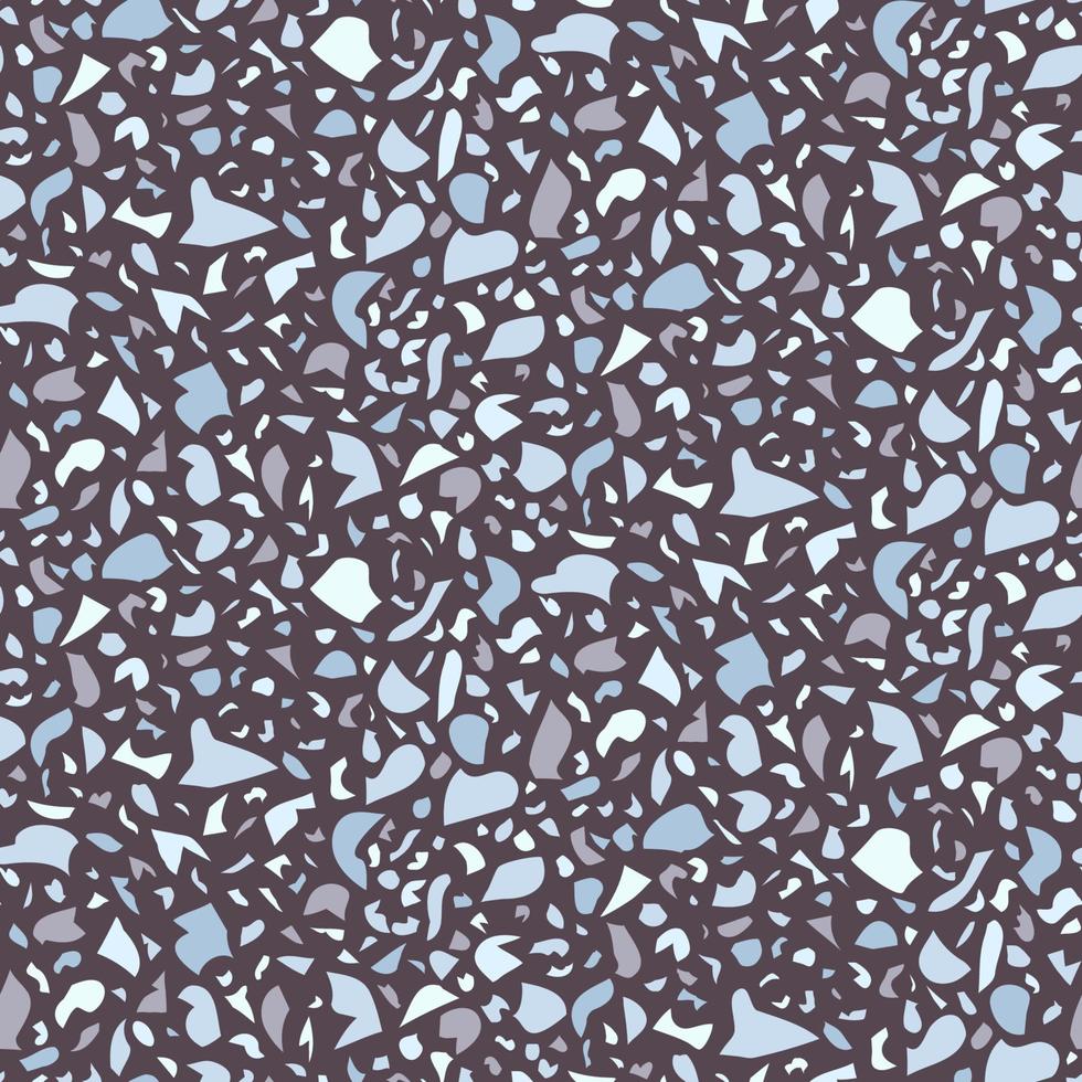 patrón abstracto sin fisuras en estilo terrazo. formas de color azul. fondo vectorial impresión para papel tapiz, telón de fondo, tela, etc. vector