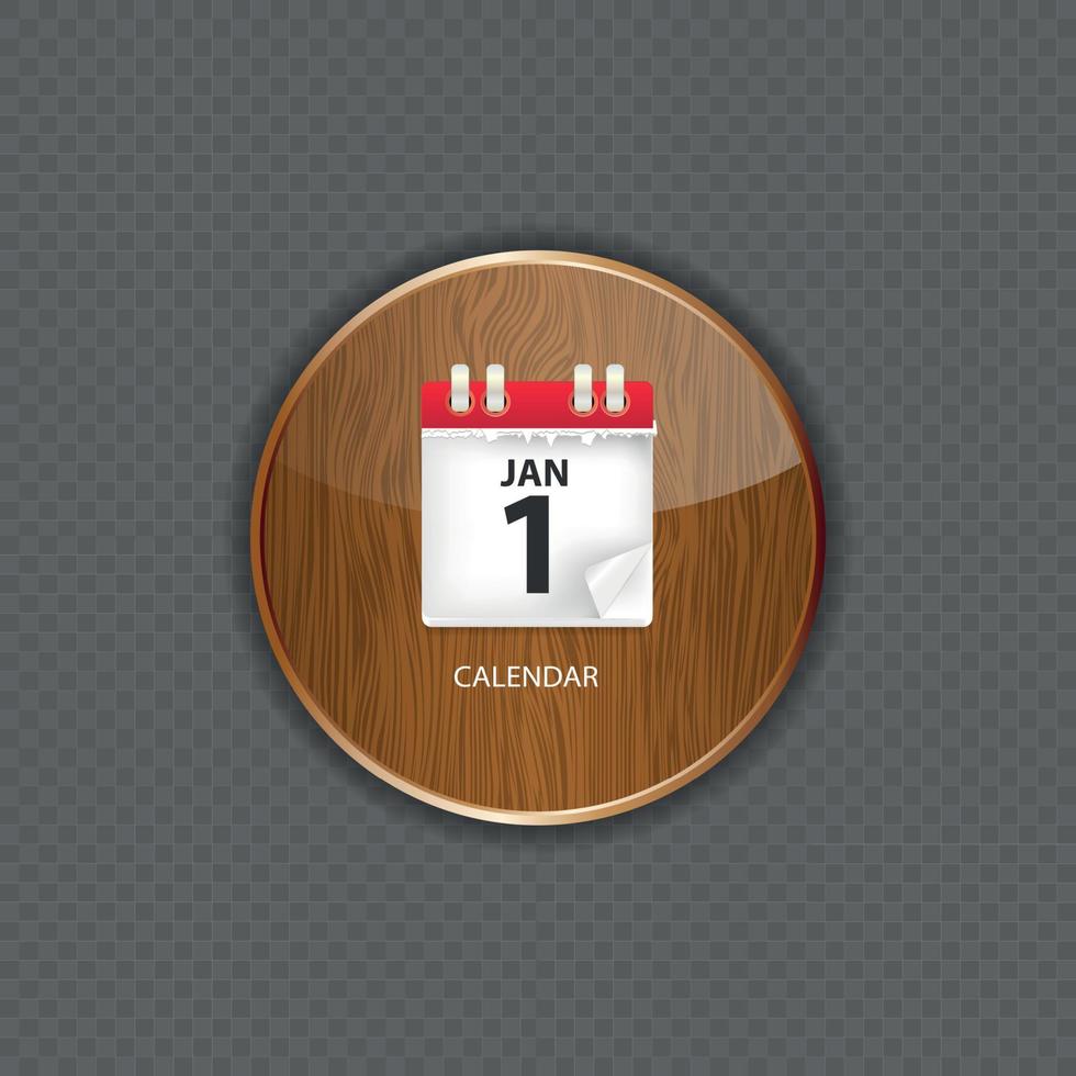 Calendar wood application icons vector illustration