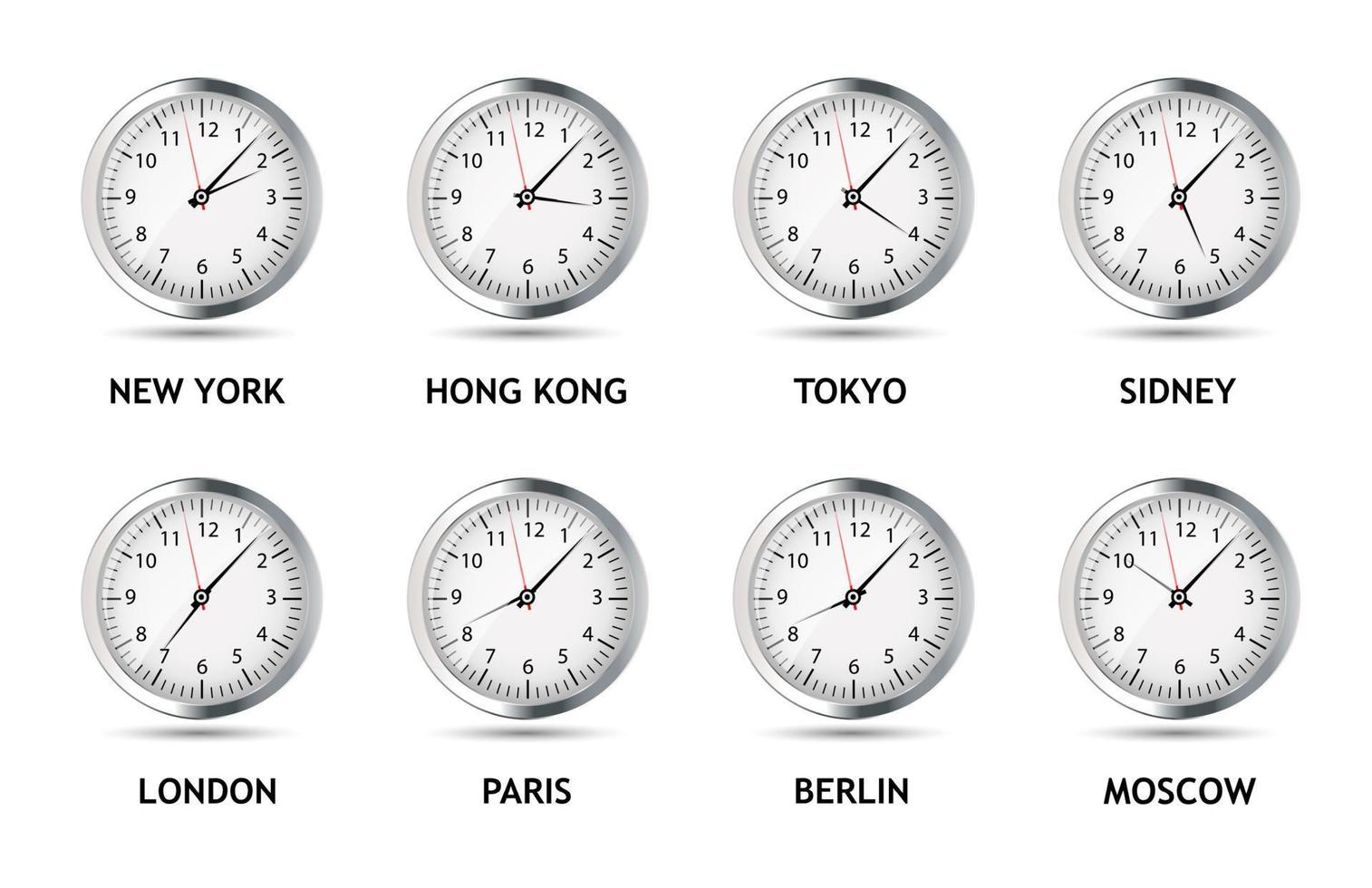 ilustración de vector de mundo de zona horaria