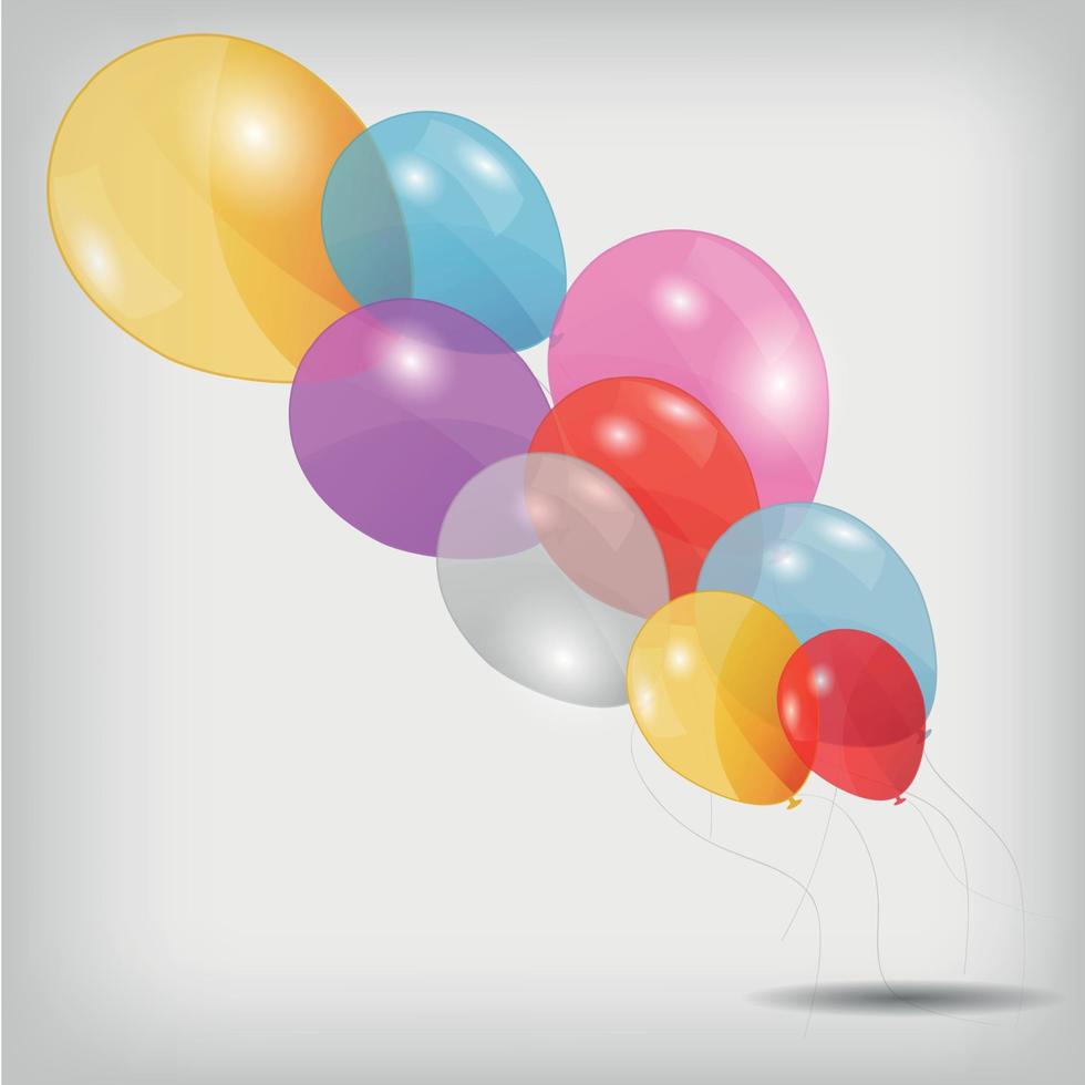 colored balloons, vector illustration