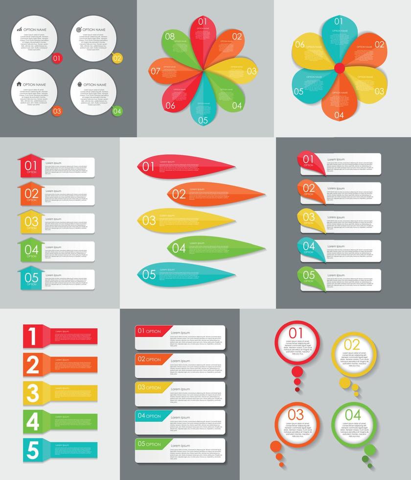 Gran conjunto de plantillas de banner infográfico para su ilustración de vector de negocio