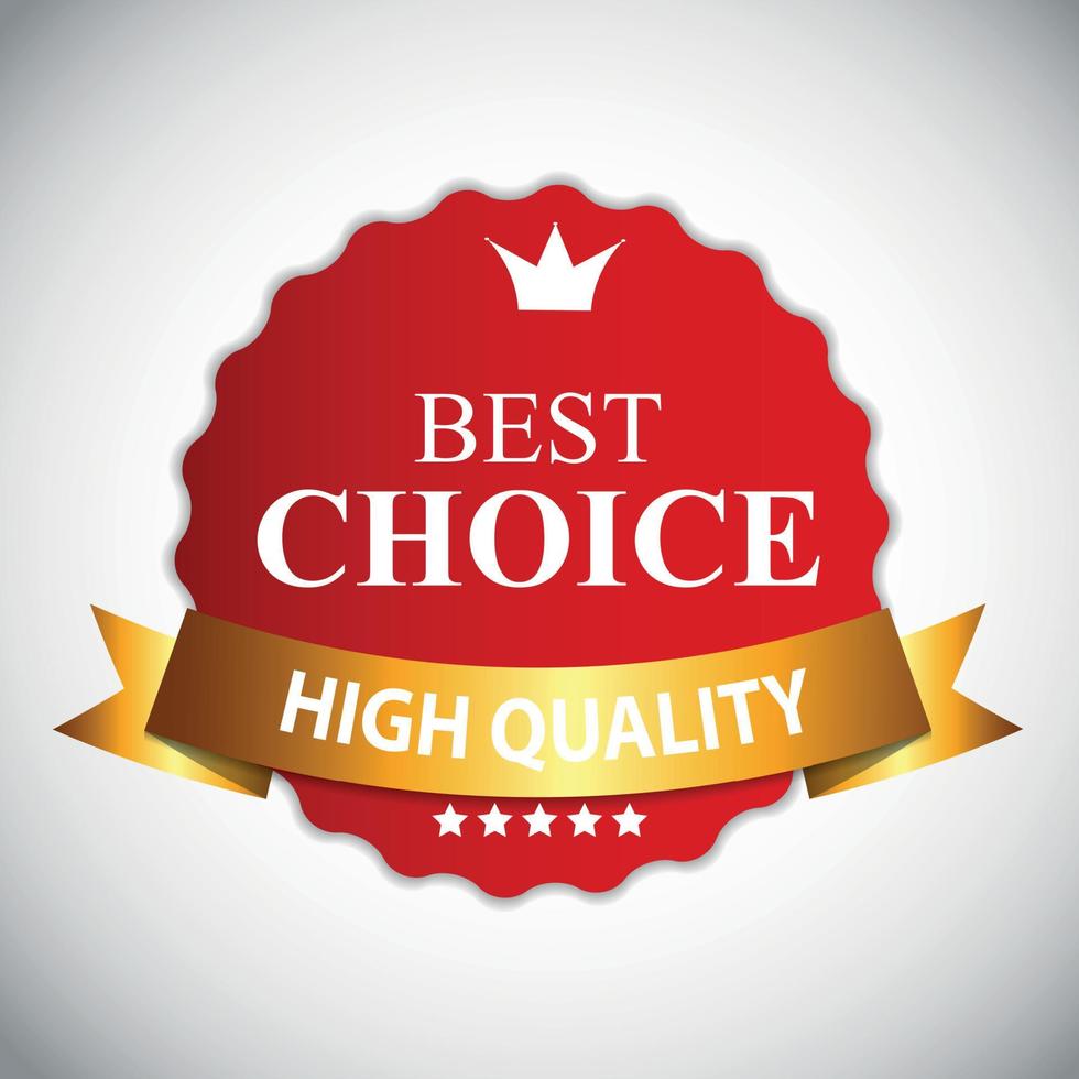 Best Choice Red Label with Ribbon Vector Illustration