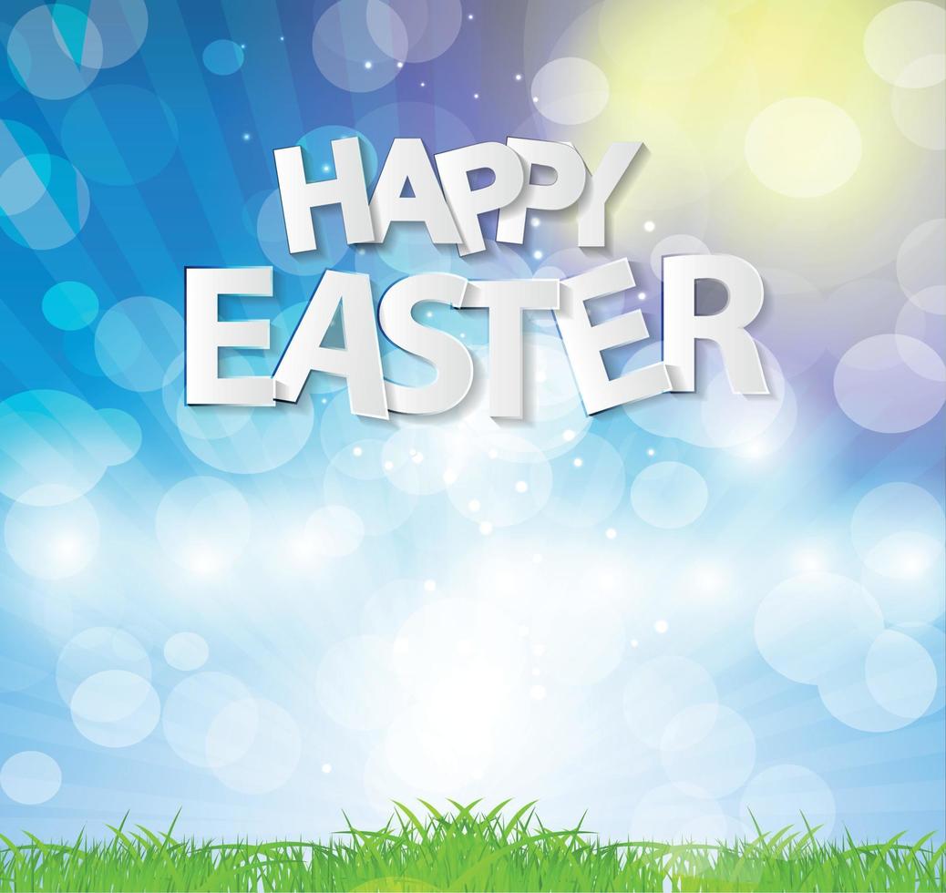 Happy Easter Spring Background Vector Illustration