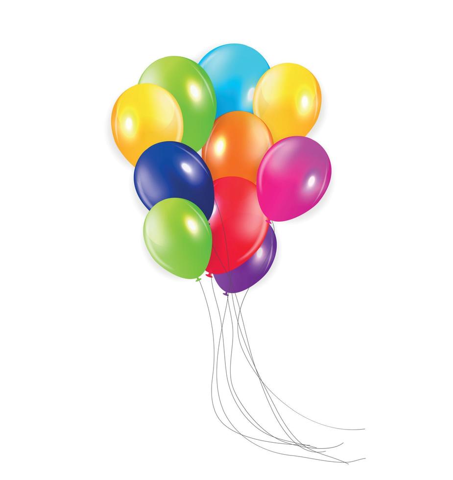 conjunto de globos de colores, ilustración vectorial. vector