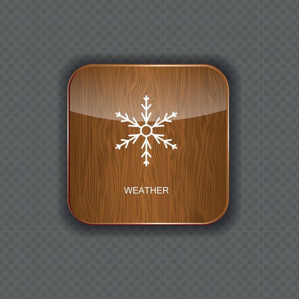 Weather wood application icons vector