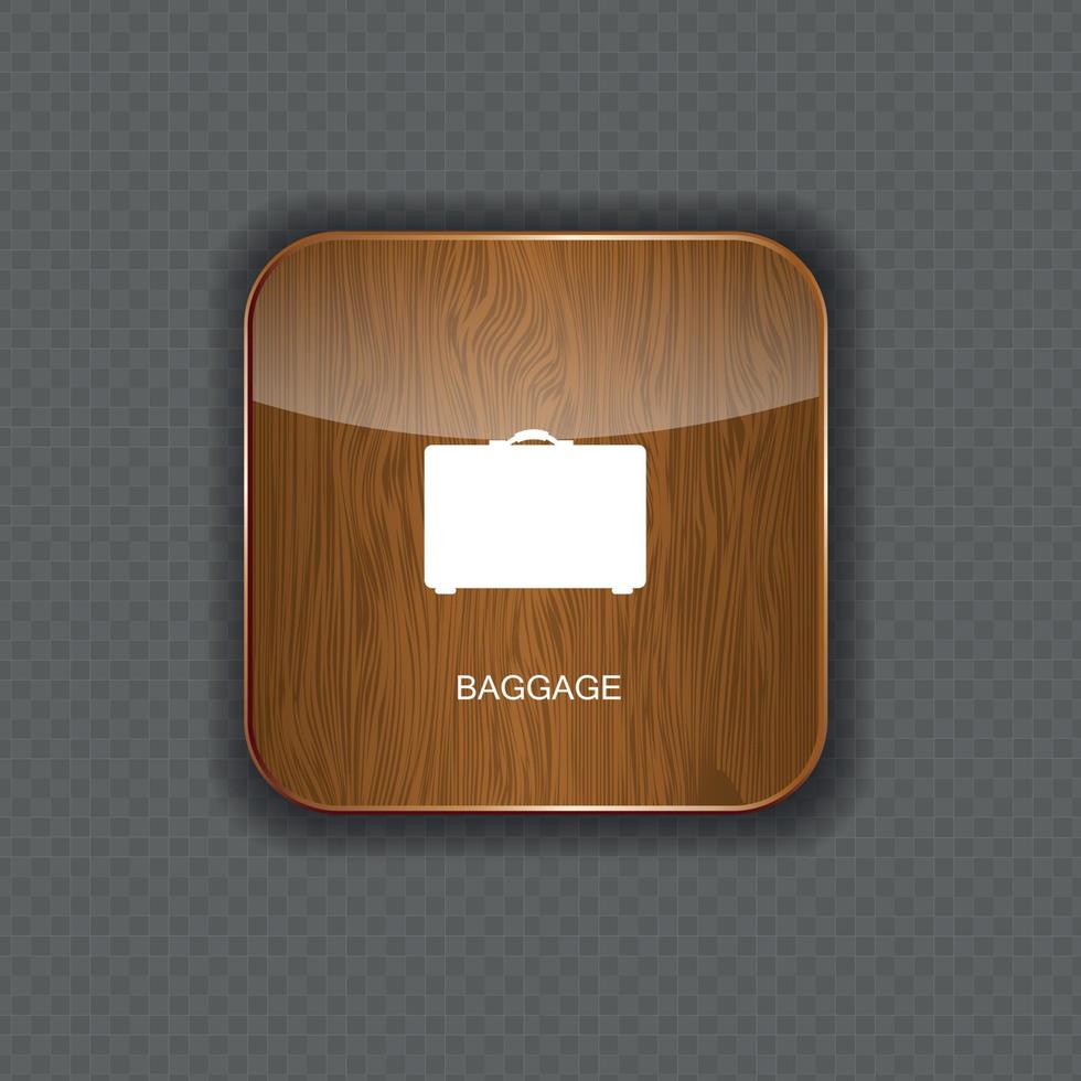 Baggage wood application icons vector