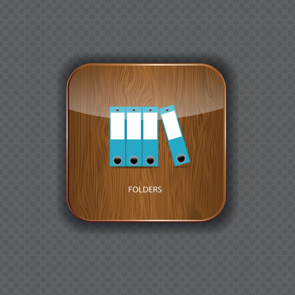 Folders wood application icons vector illustration