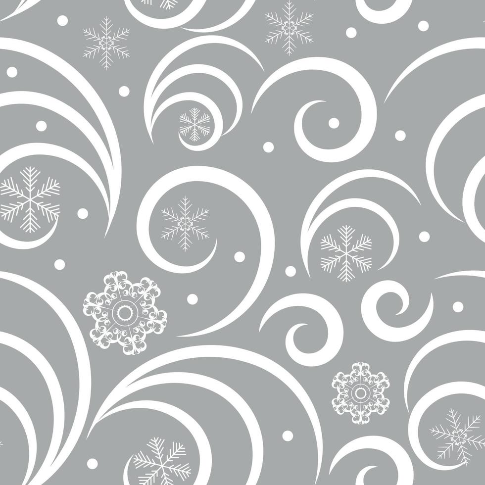 Ilustración de vector de patrones sin fisuras de copos de nieve