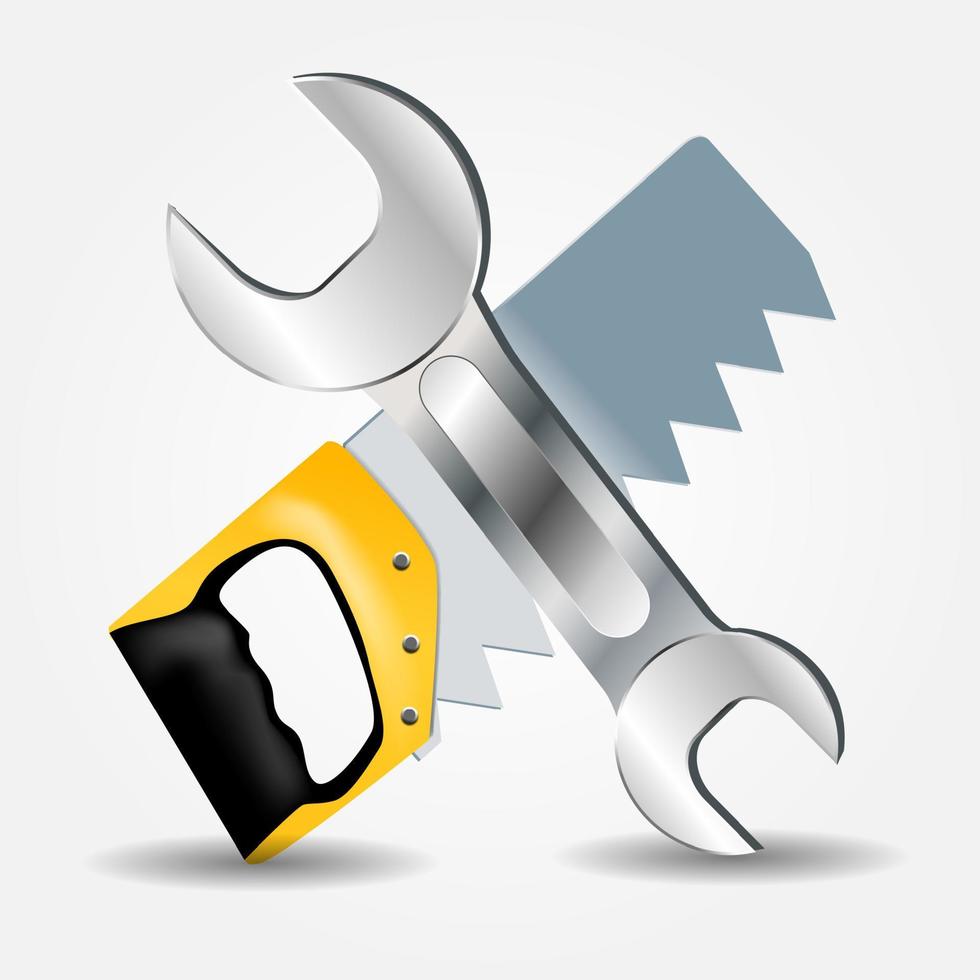 Saw and Wrench icon vector illustration