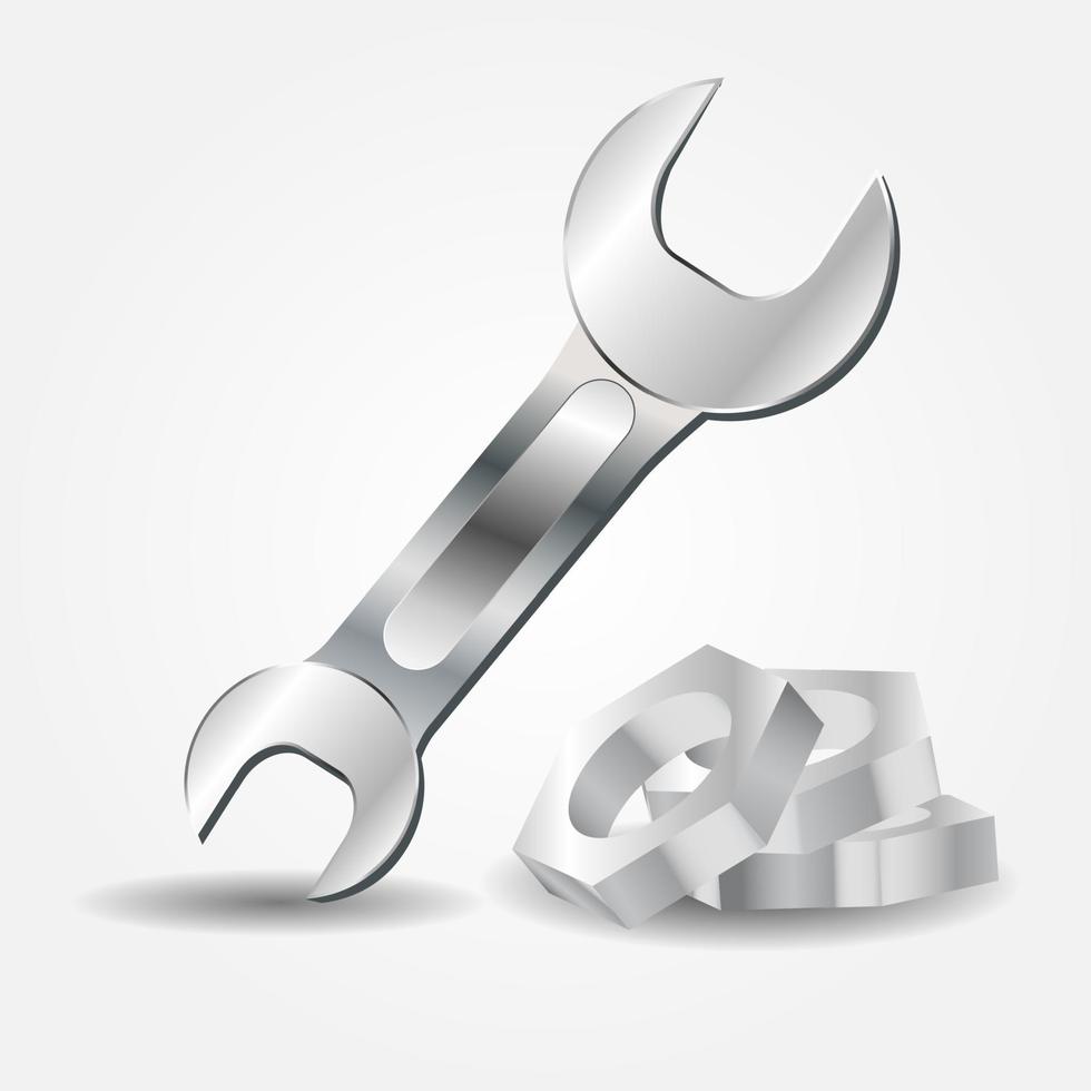 Wrench and screw-nut icon vector illustration