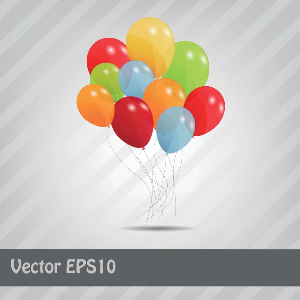 conjunto de globos de colores, ilustración vectorial. eps 10. vector