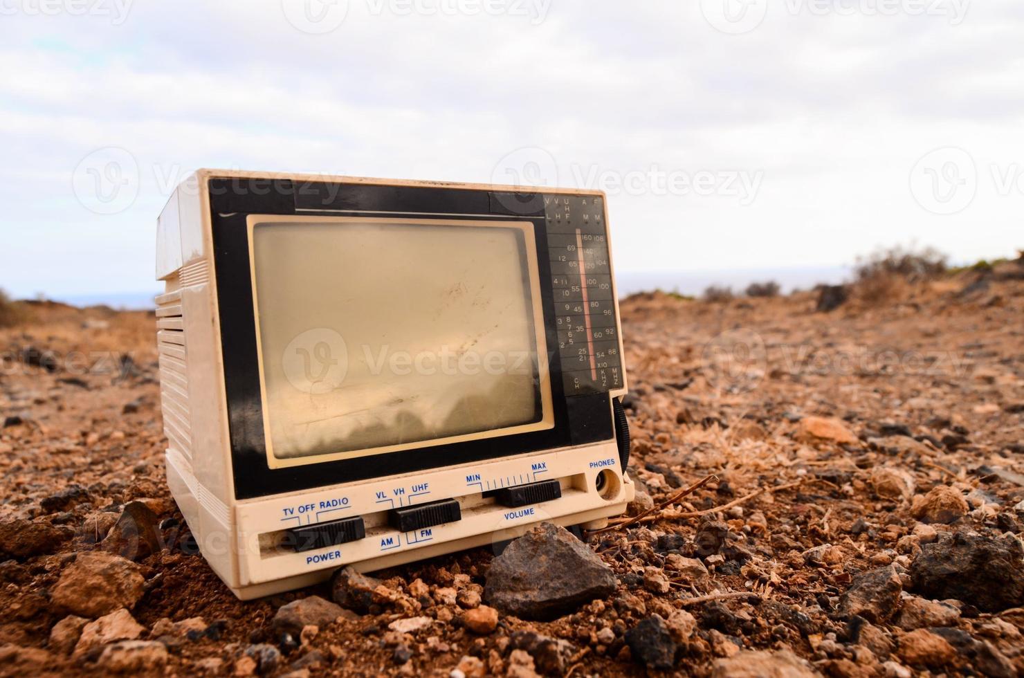 Broken Gray Television Abandoned photo