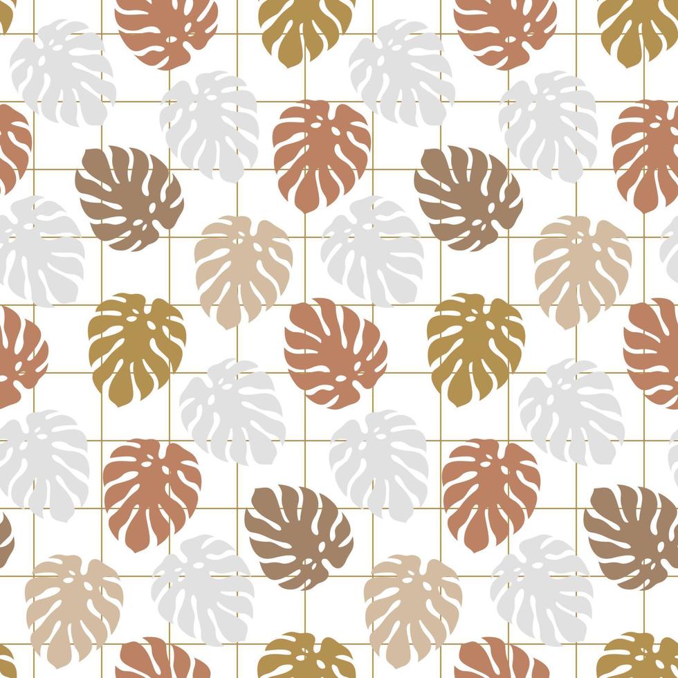 Trendy seamless pattern with monstera leaves. vector