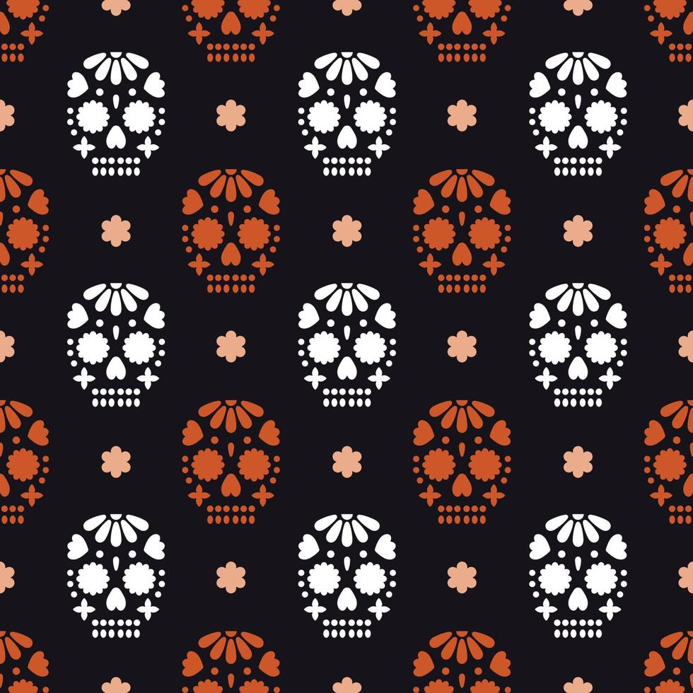 Seamless pattern for Dia de los muertos - mexican holiday Day of the dead. vector