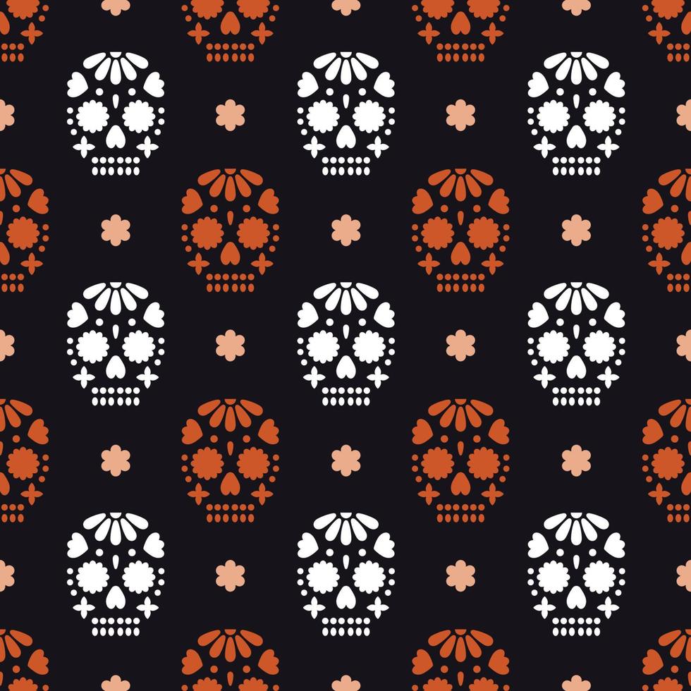 patrón sin costuras para dia de los muertos - fiesta mexicana día de los muertos. vector