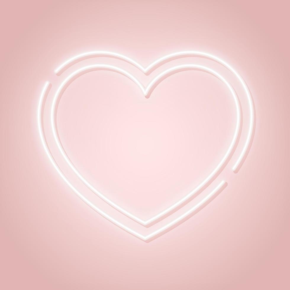 Heart neon sign. vector