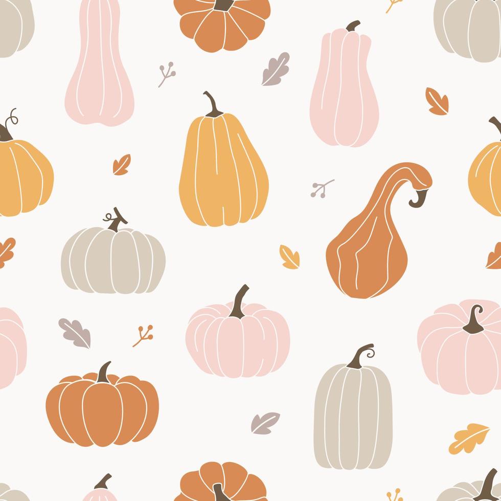 Seamless pattern with colorful pumpkins. vector