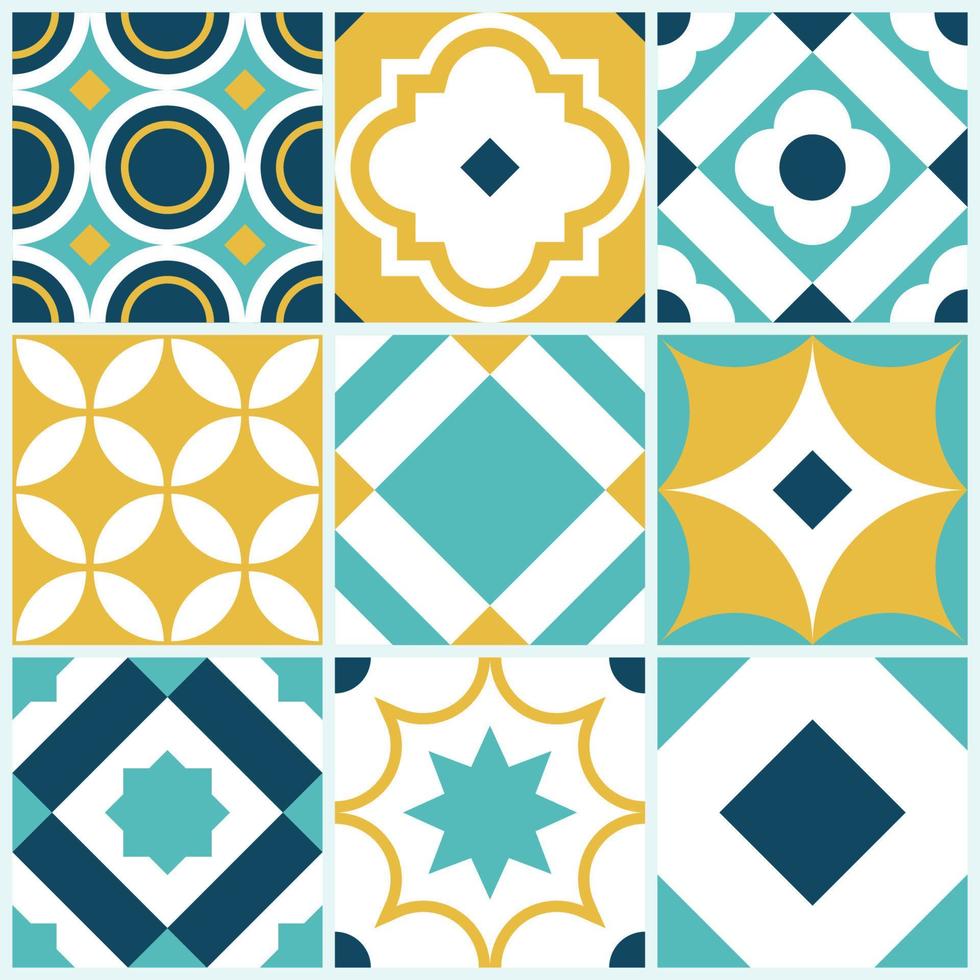 Azulejo seamless tile pattern. Vintage decorative design elements. vector