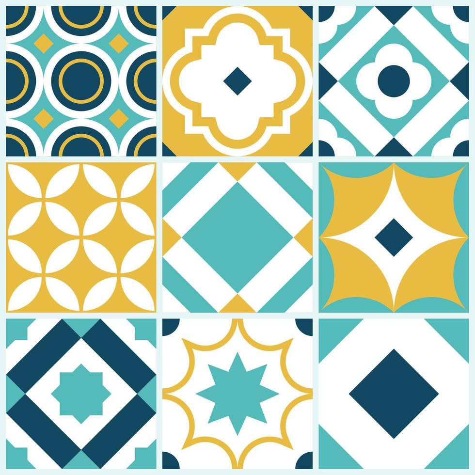 azulejo patrón de mosaico sin costuras. elementos de diseño decorativo vintage. vector