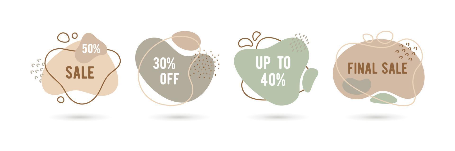 Trendy abstract wave shapes set. vector