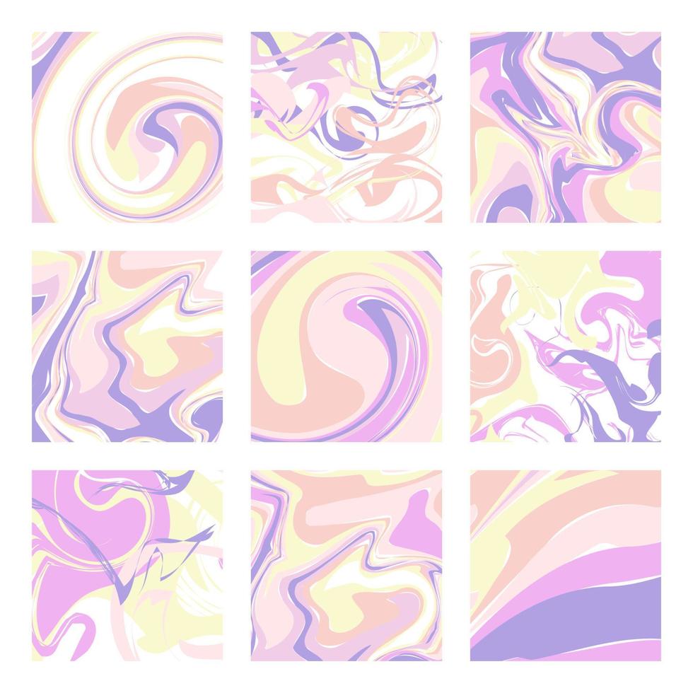 Set of Marble Patterns. Abstract Texture with Pastels Colors in vector. Template for your design. vector