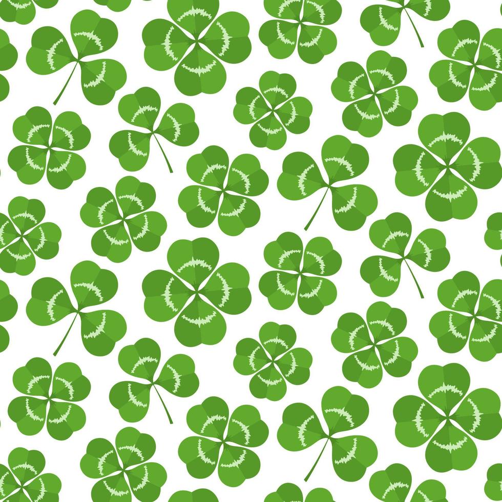 Clover leaves seamless pattern. vector