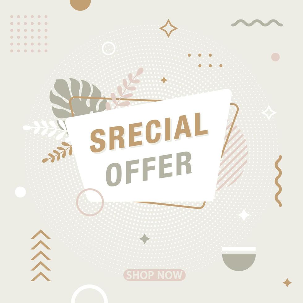 Special Offer modern banner in Memphis style. vector