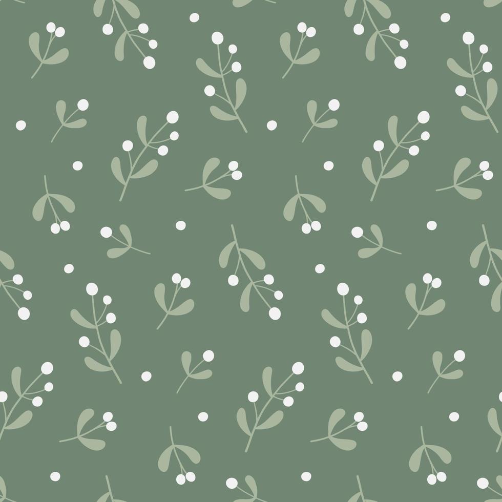 Seamless pattern with mistletoe twigs. vector