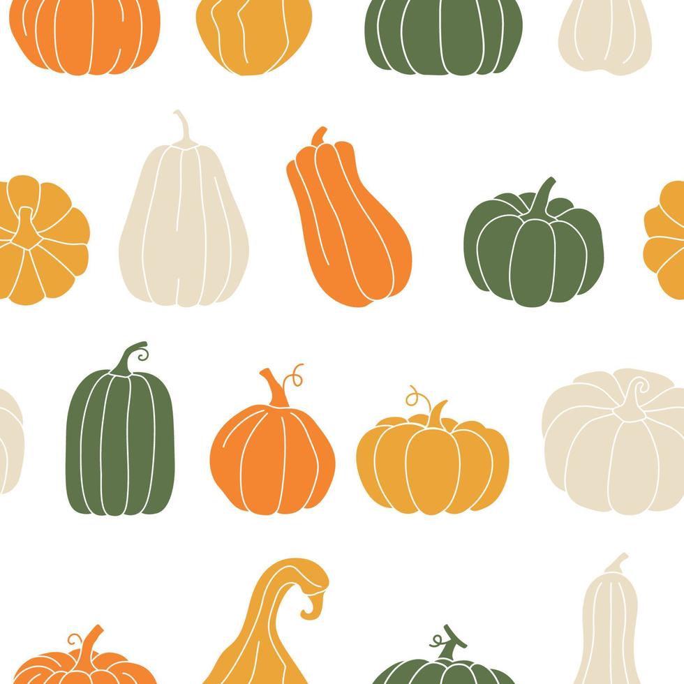 estampado de otoño con calabazas. lindo fondo transparente de otoño. vector