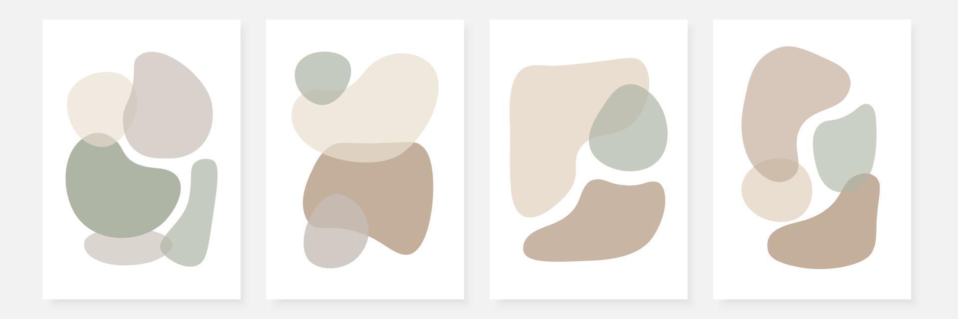 conjunto de plantillas elegantes con formas abstractas en colores pastel. vector
