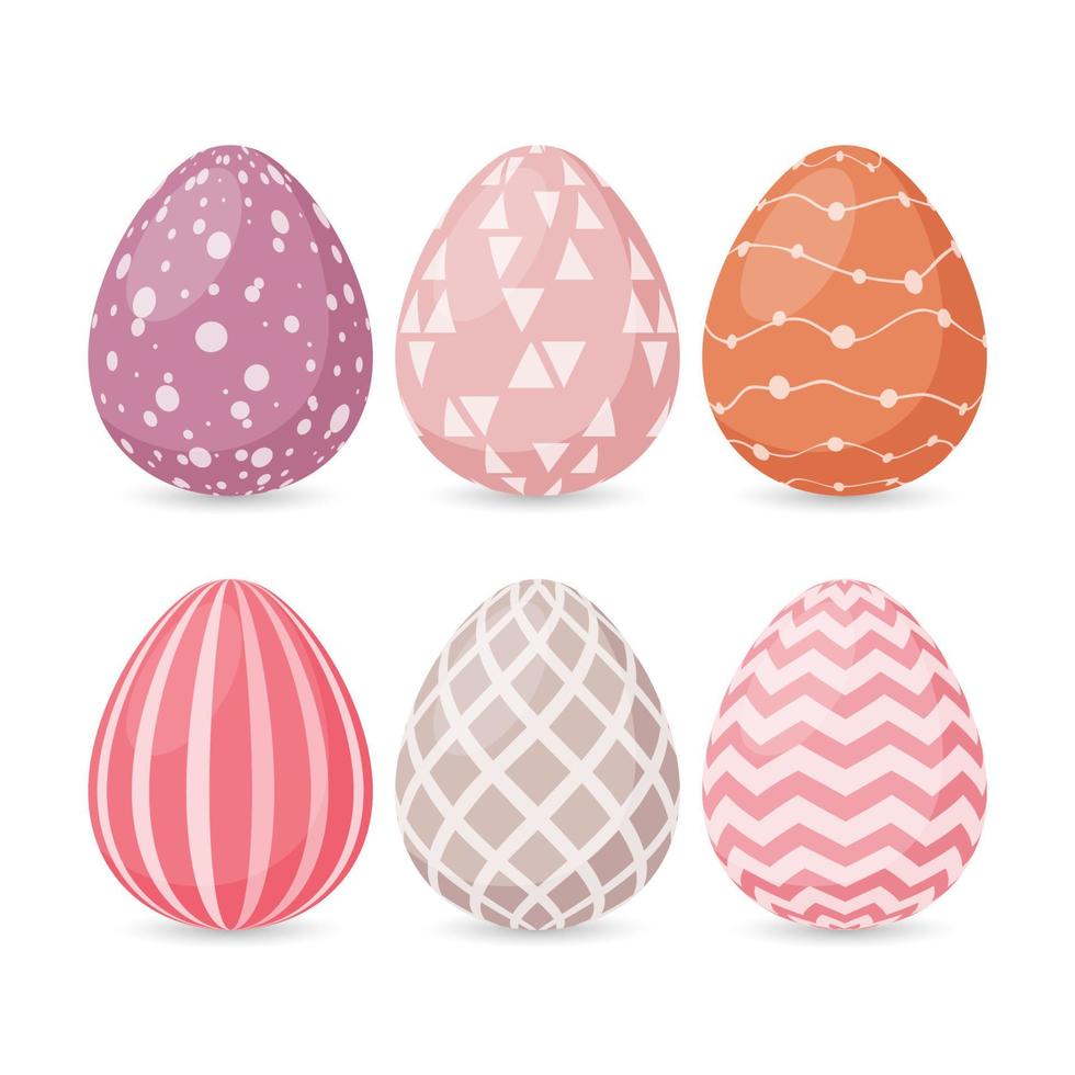 Happy Easter design. Set of Easter eggs with different texture. vector