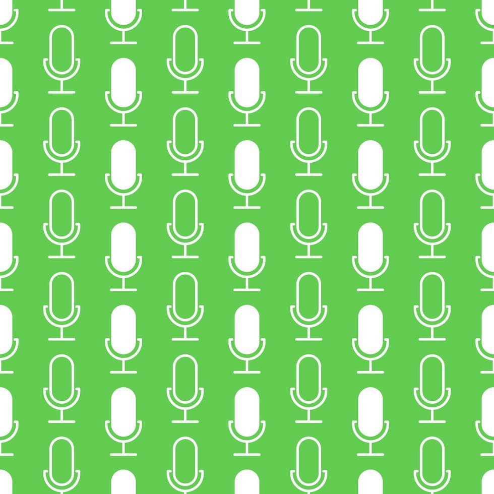 Microphone icon seamless pattern. Podcaste vector texture