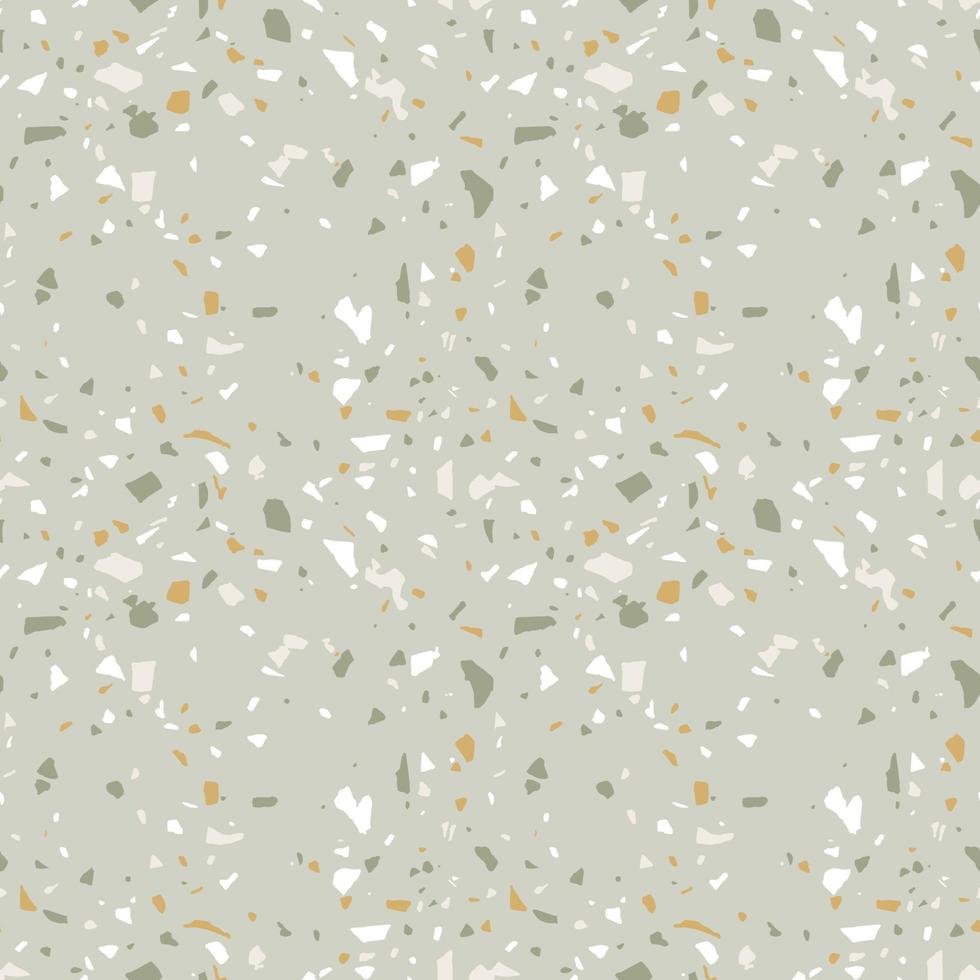 Terrazzo seamless pattern in pastel green color. vector