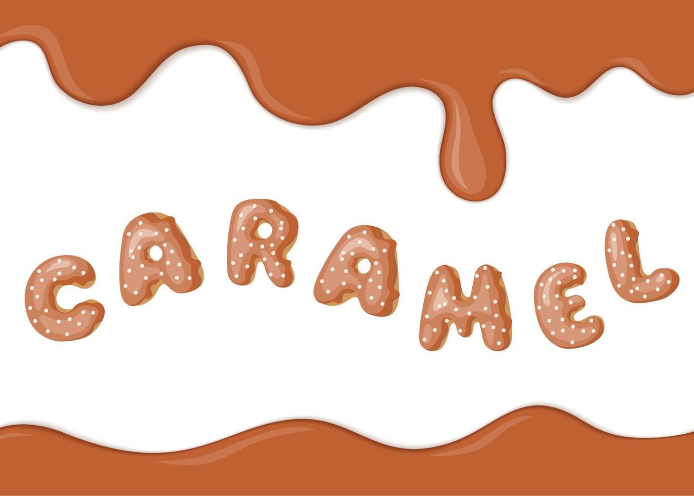 banner con textura de caramelo y texto de fuente de donuts. telón de fondo vectorial. vector