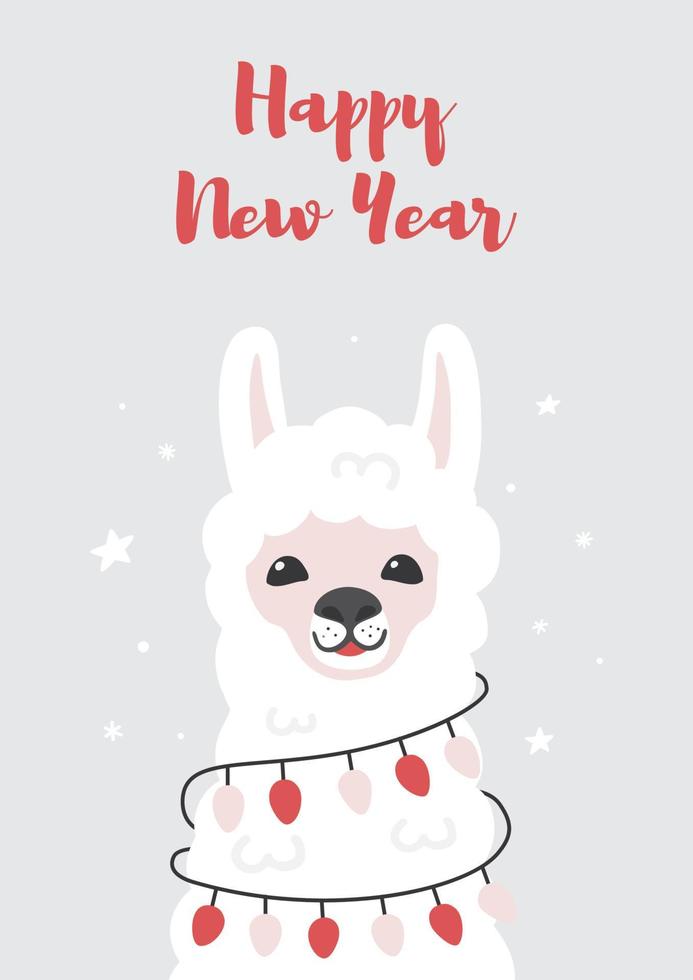 Happy New Year greeting card. vector