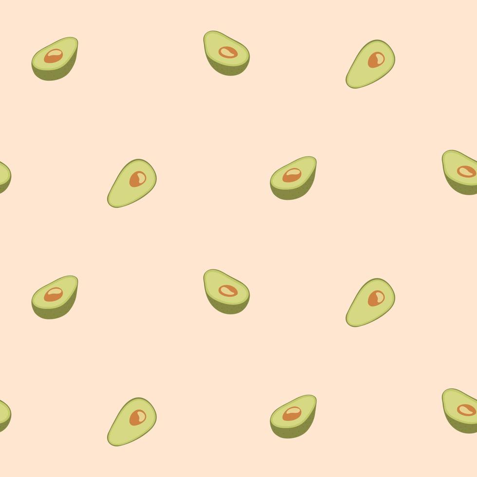 Avocado seamless pattern for print, fabric and organic, vegan, raw products packaging vector