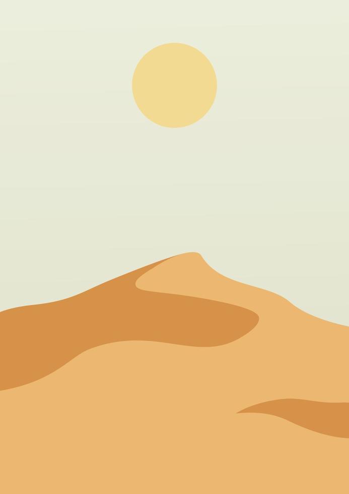 Landscape poster with desert sand hills vector