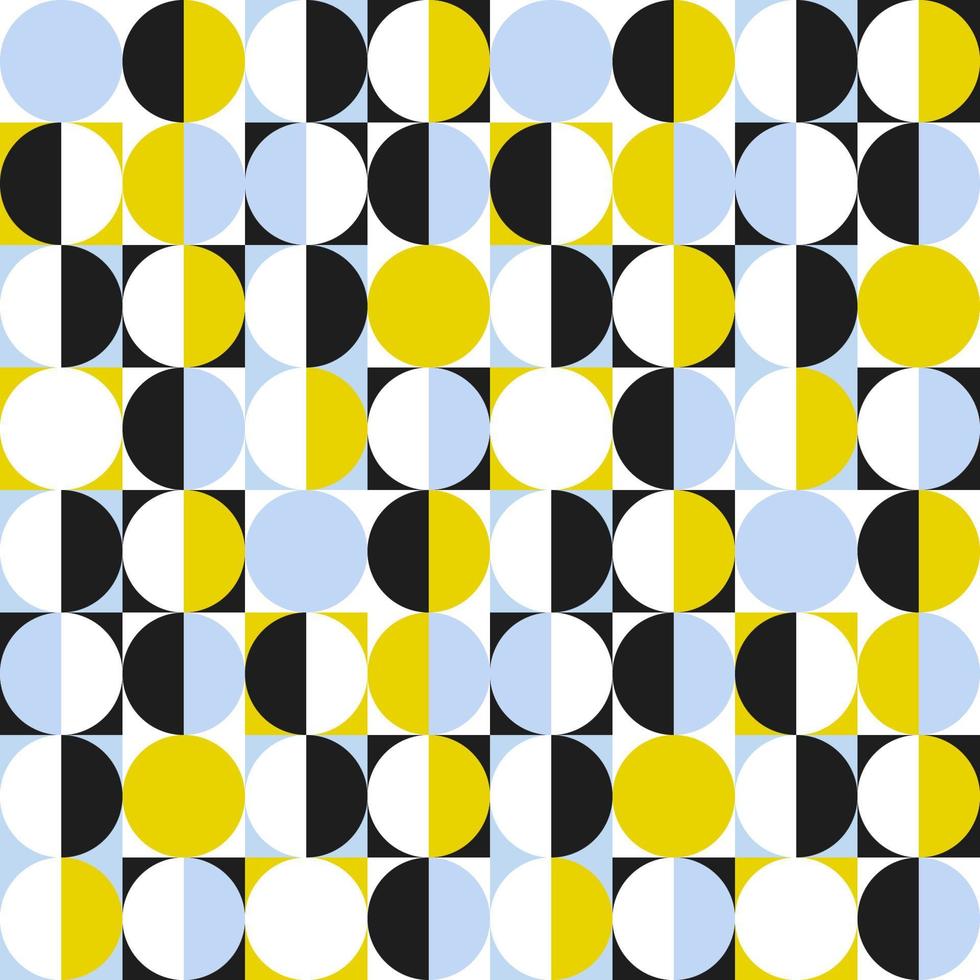 Seamless geometric pattern with circles and semicircles. vector